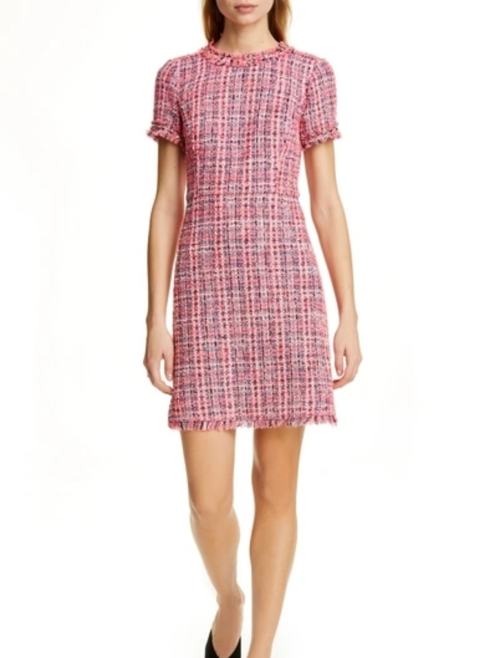 Kate Spade New York Spade Stud Tweed Sheath Dress in the color "Perfect Peony"